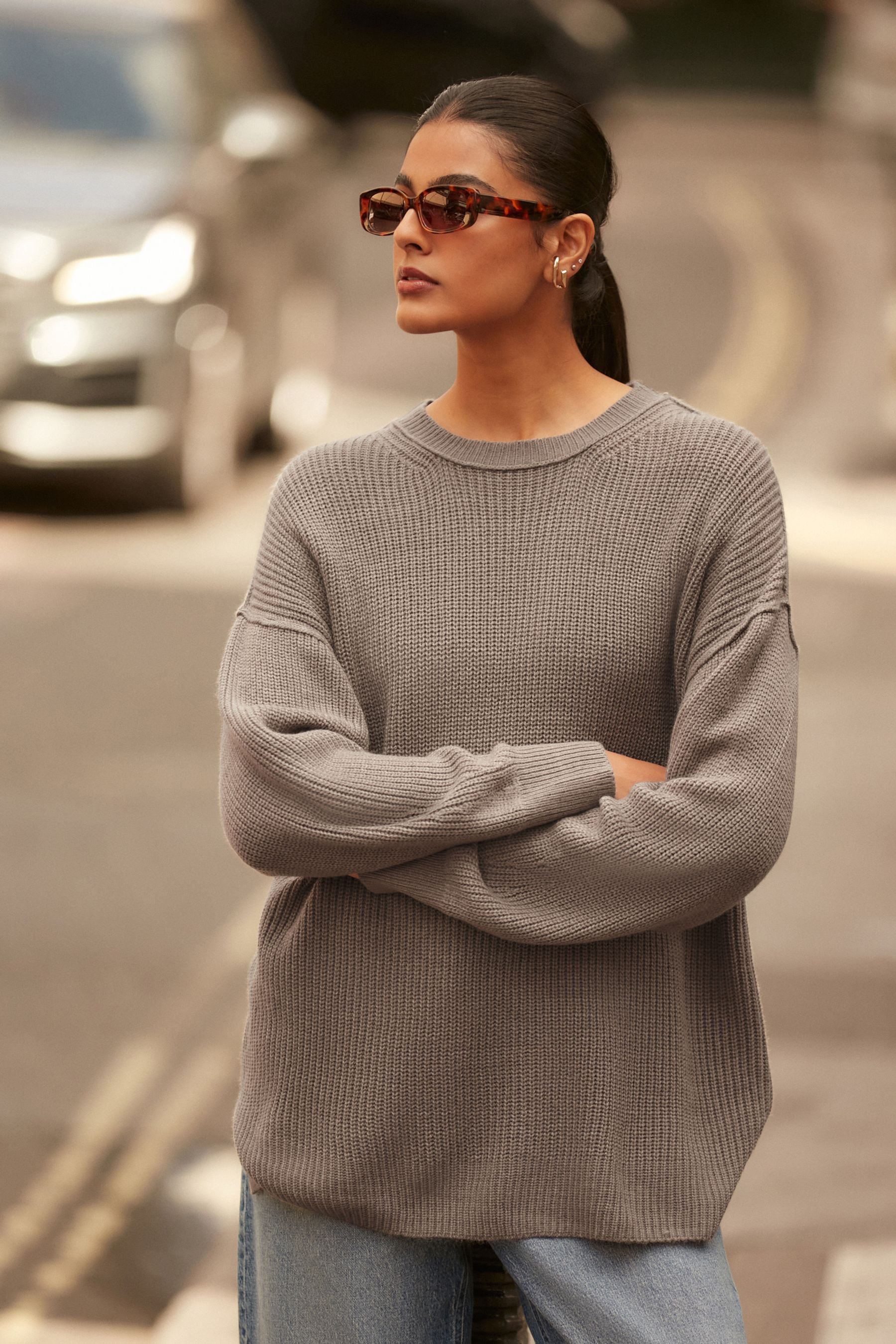 Knitted tunic jumper discount
