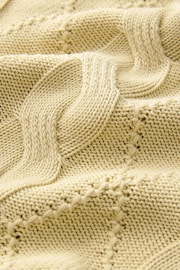 Washed Yellow Cable Off the Shoulder 100% Cotton Jumper - Image 6 of 6