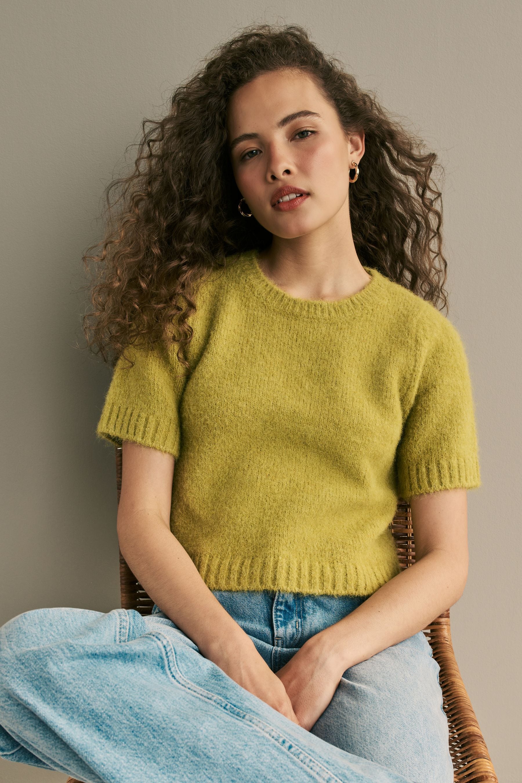 Lime green knitwear on sale