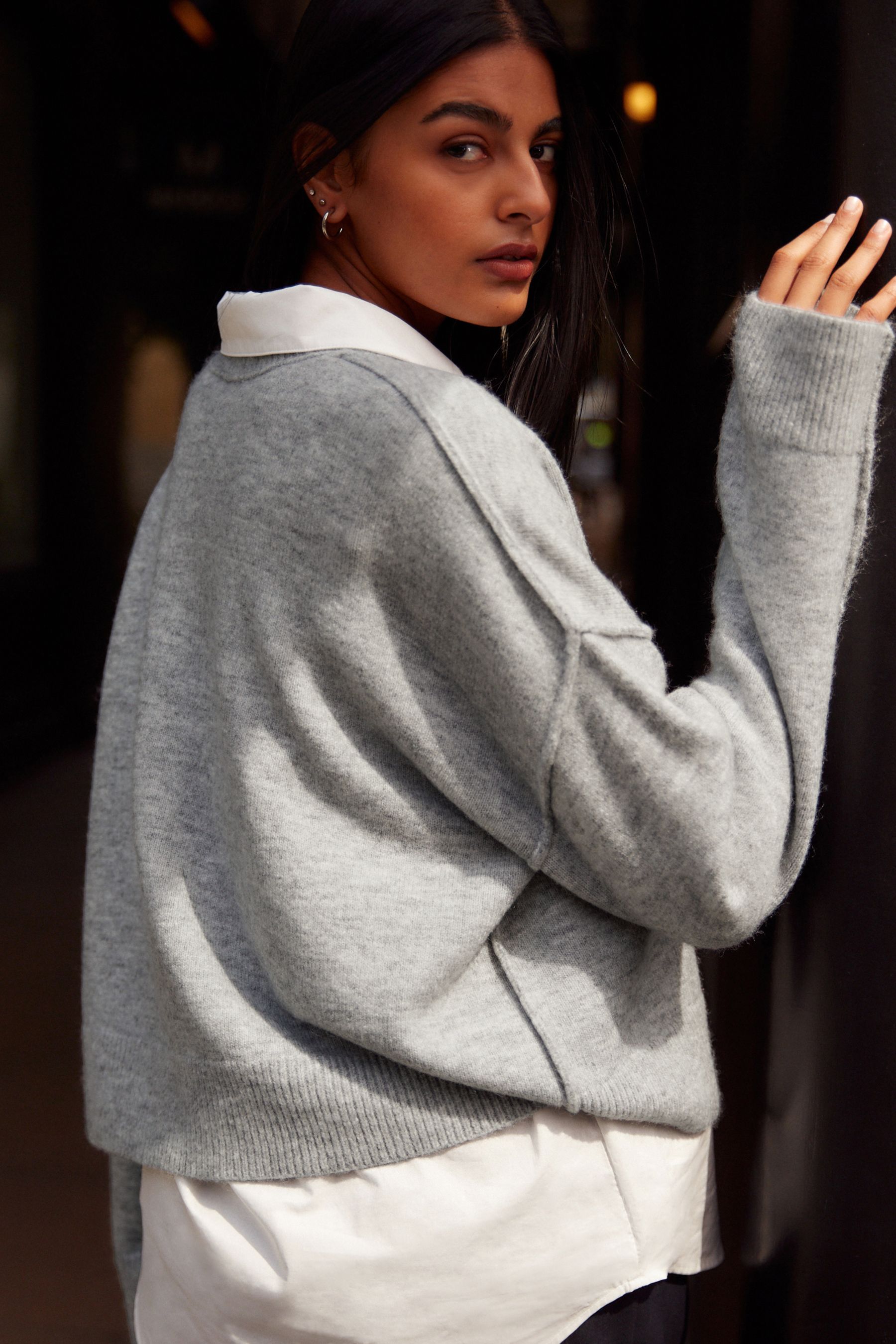 Smart grey jumper sales