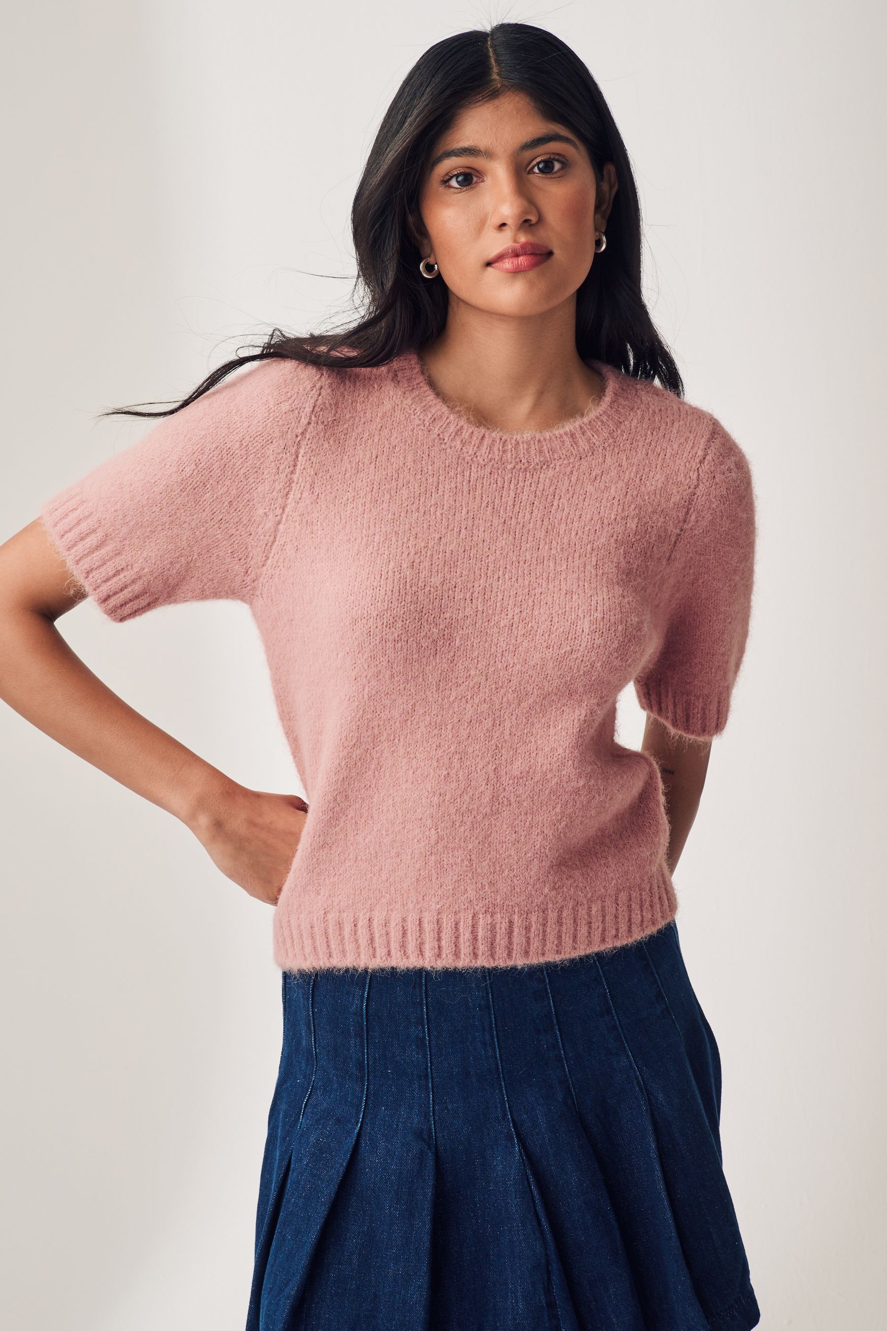 Pink short sleeve jumper cheap