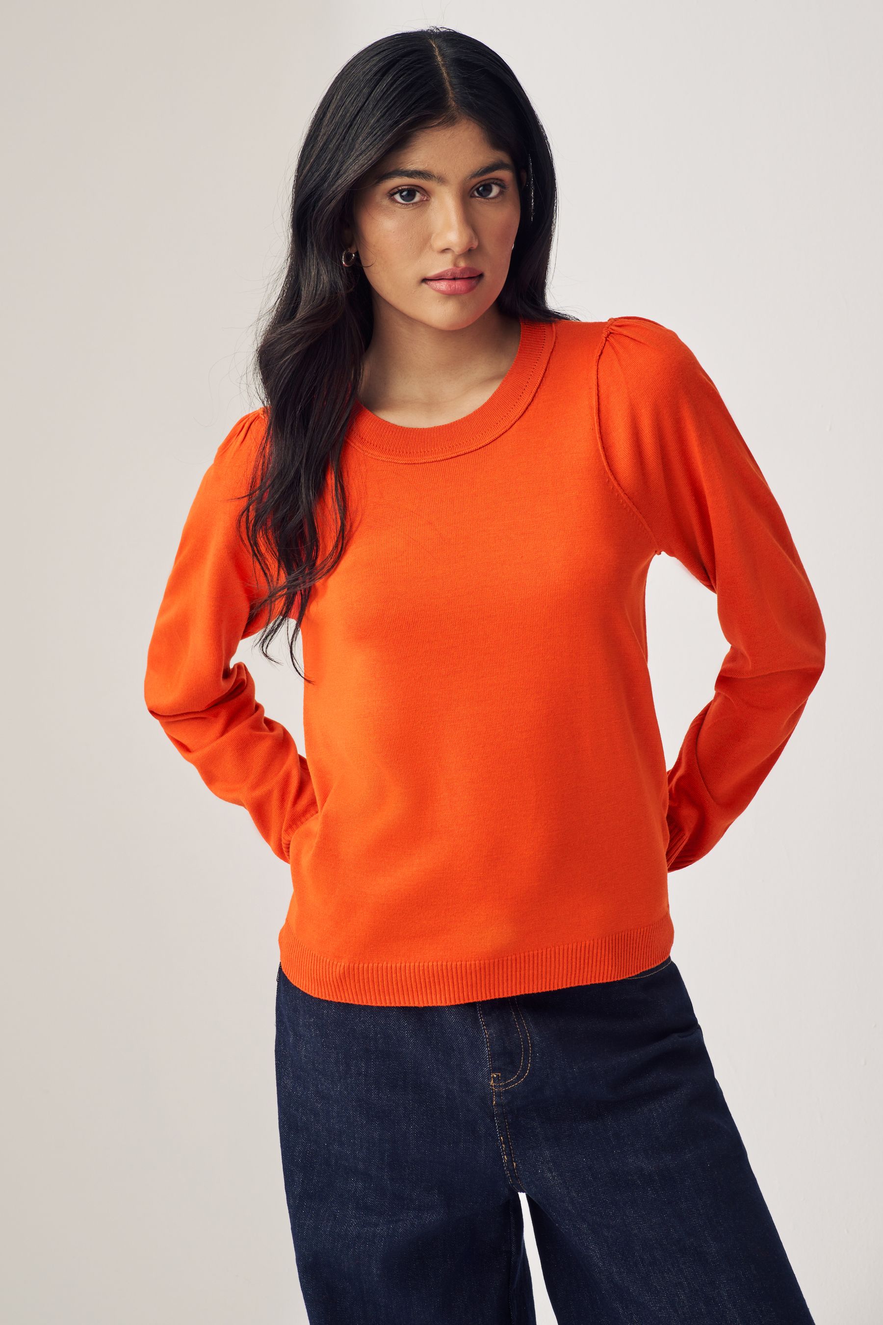 Orange crew neck jumper 2025