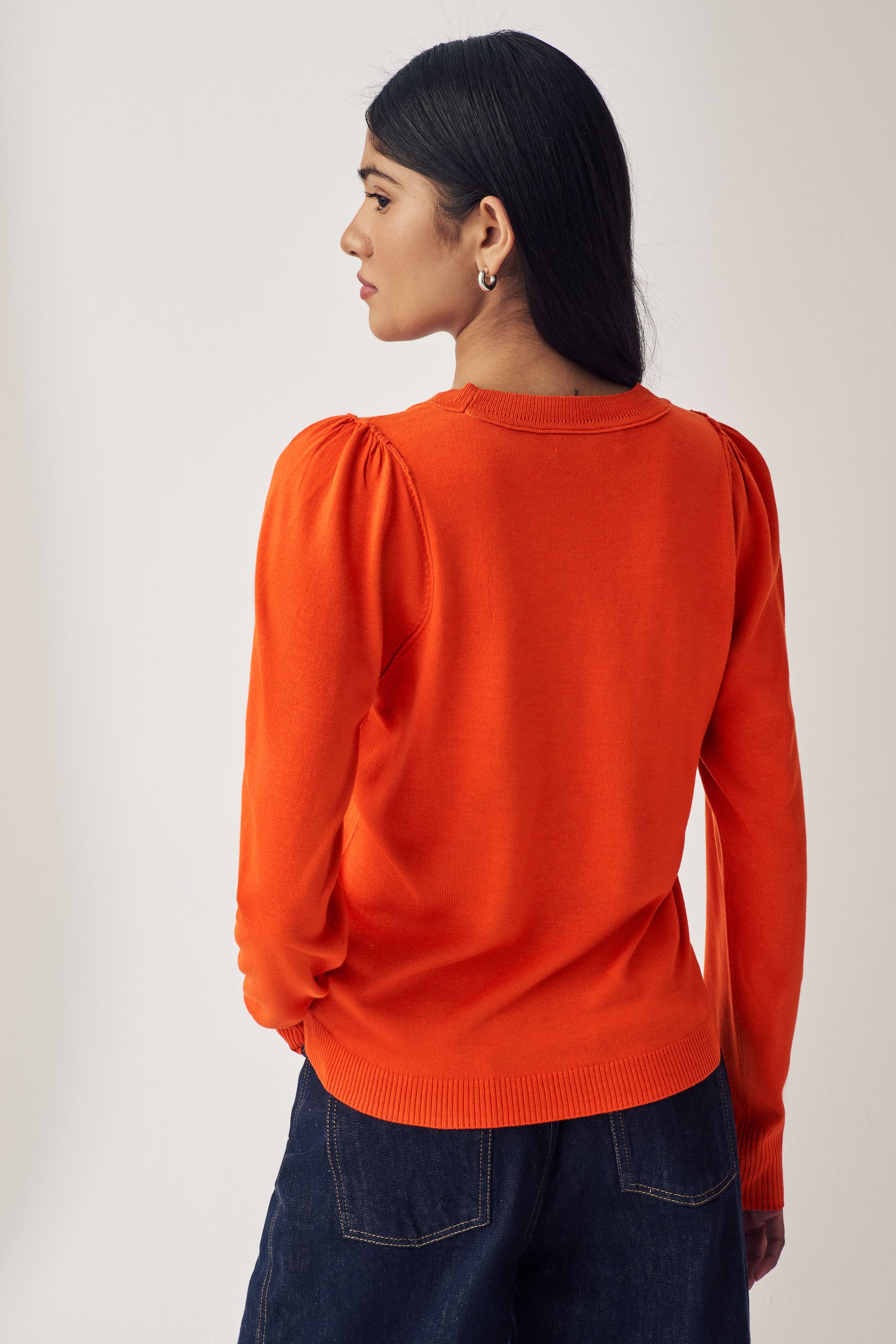 Buy Orange Crew Neck Long Sleeve Jumper from Next Canada