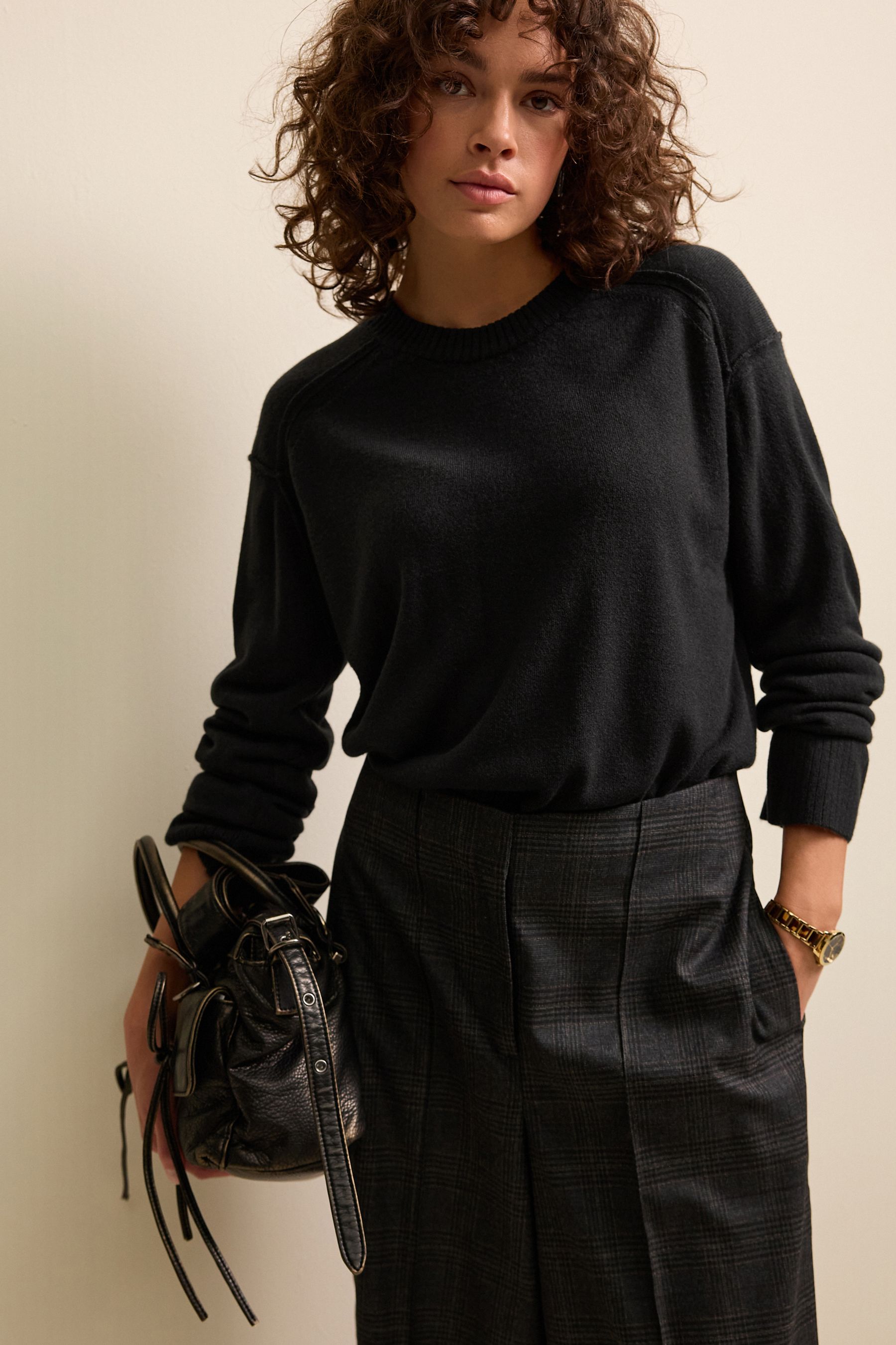 Soft black jumper on sale