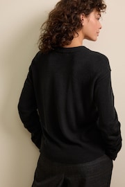 Black Soft Touch Pattern Knitted Cosy Crew Neck Jumper - Image 4 of 7