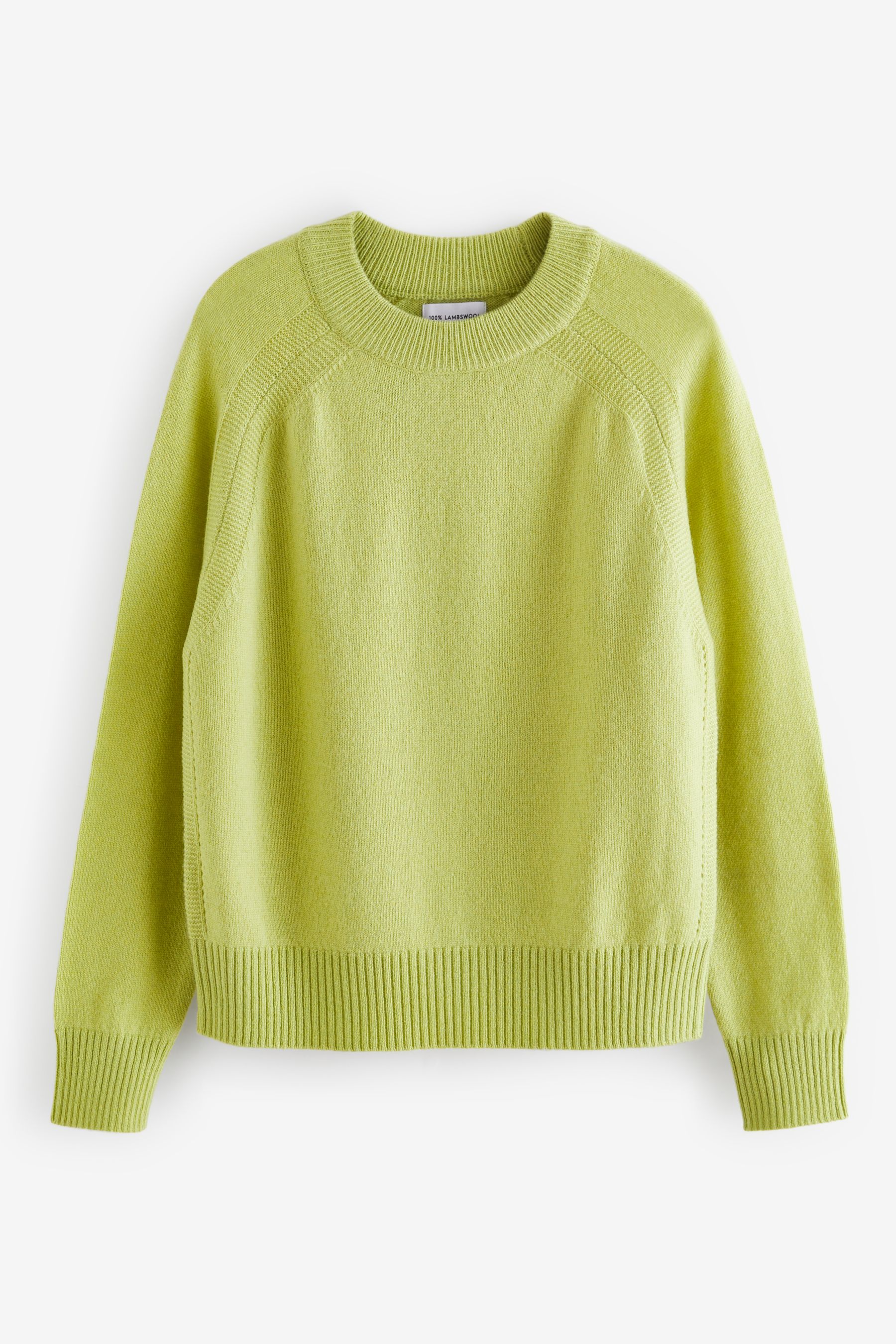Buy Lime Green Premium 100 Lambswool Crew Neck Jumper from Next Luxembourg