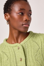 Green Gold Button Stitch Crew Cardigan - Image 5 of 8