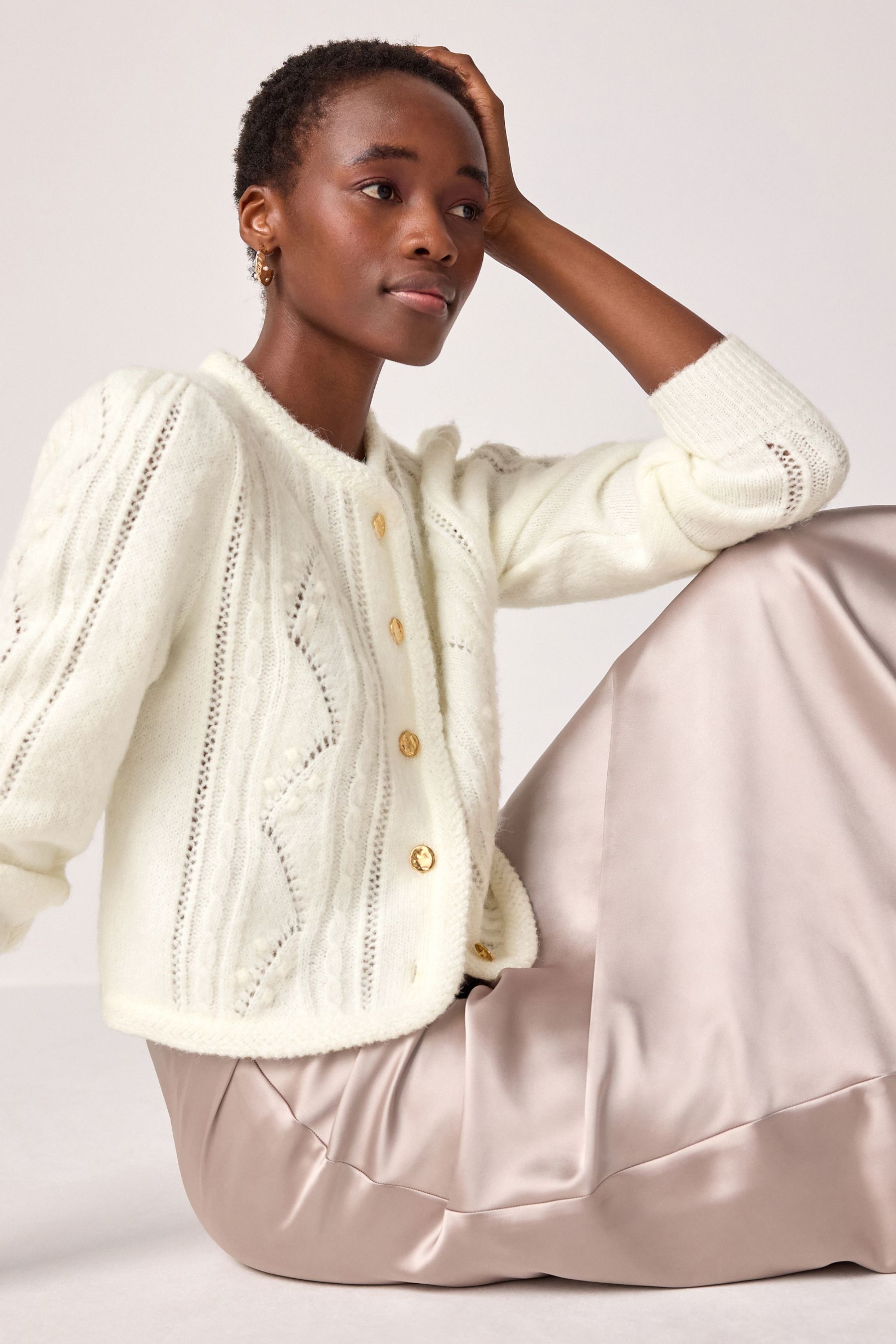 Gold button sweater store