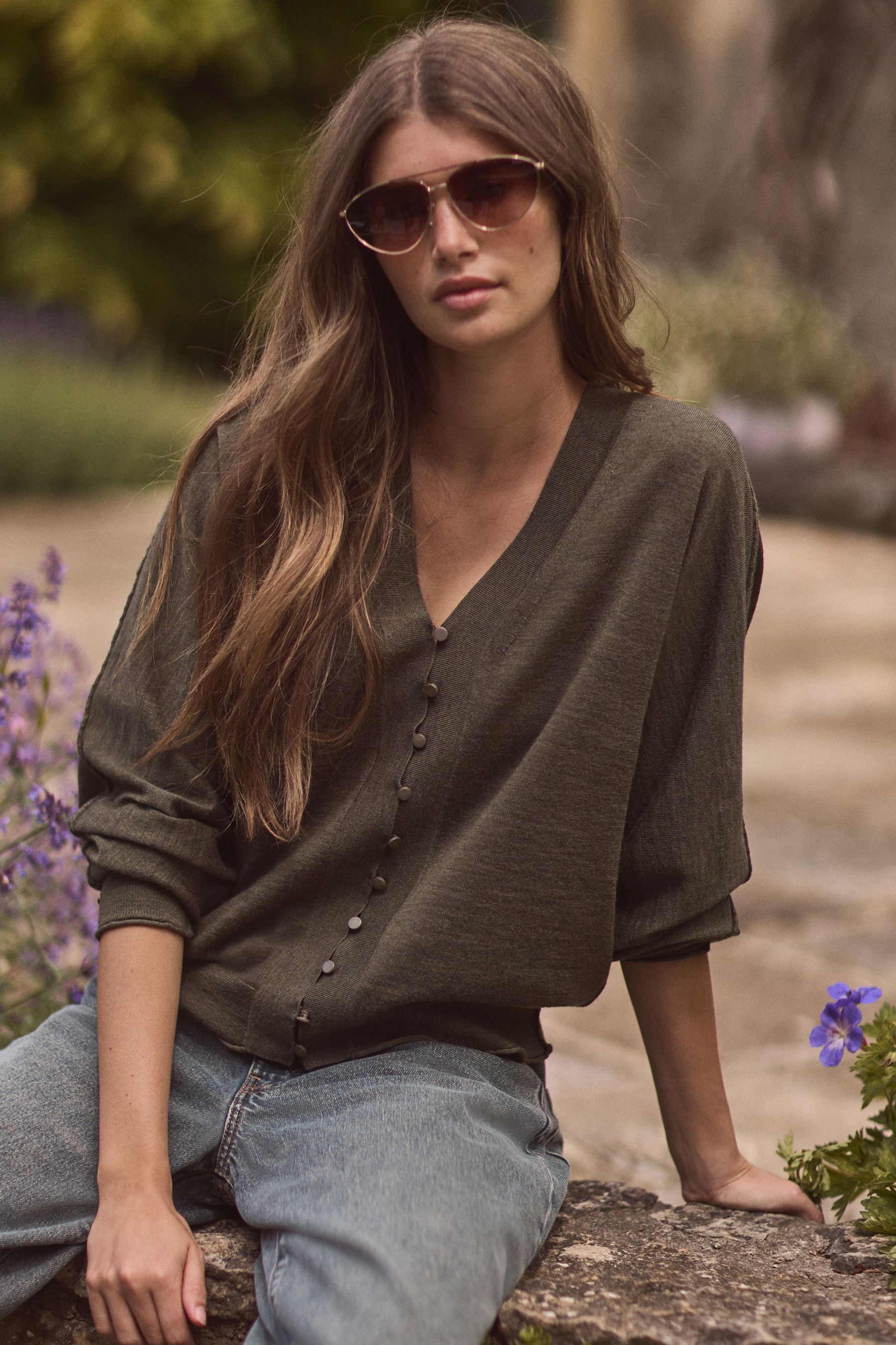 Wool button cardigan on sale
