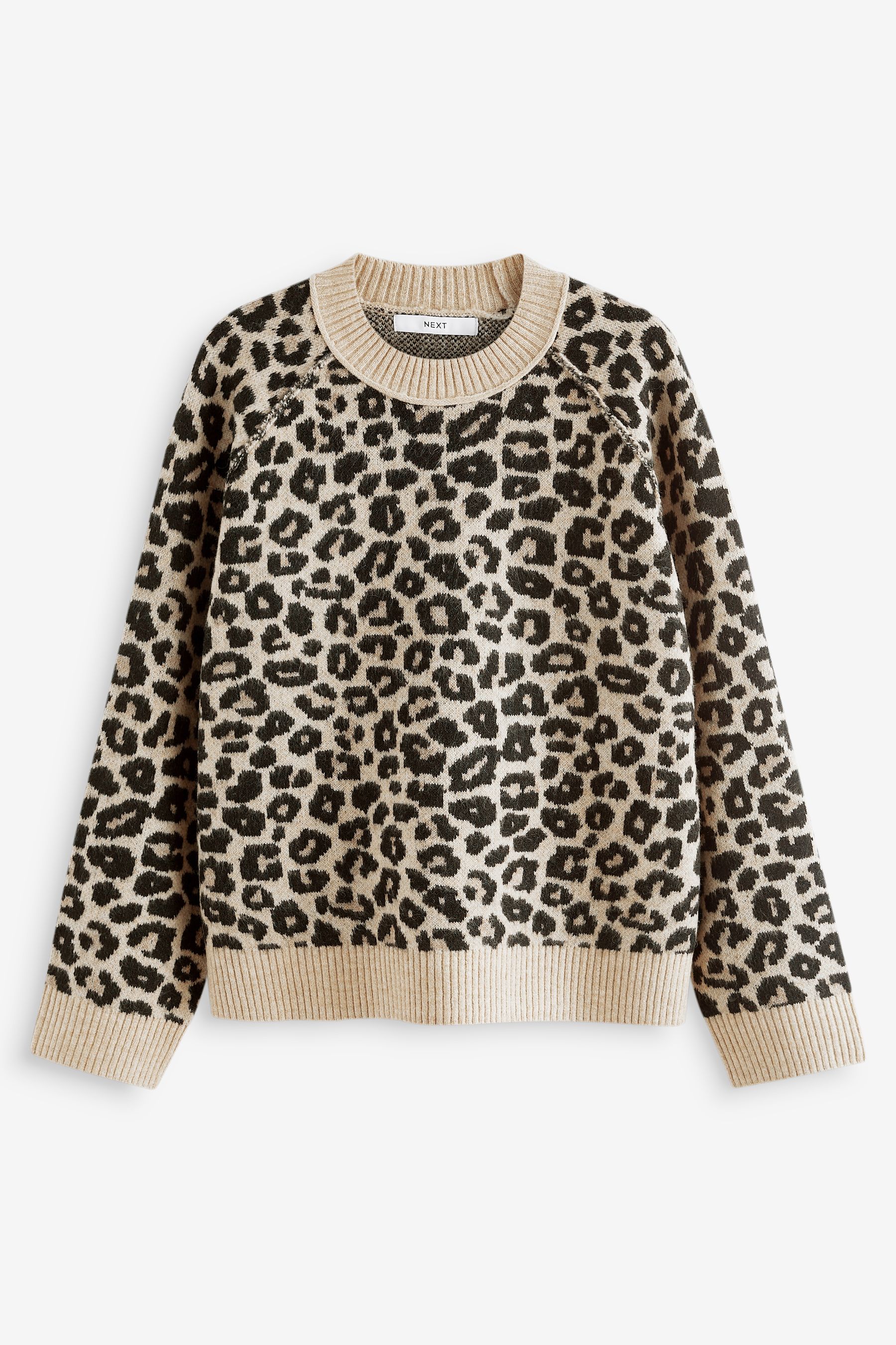 Leopard print crew neck sale