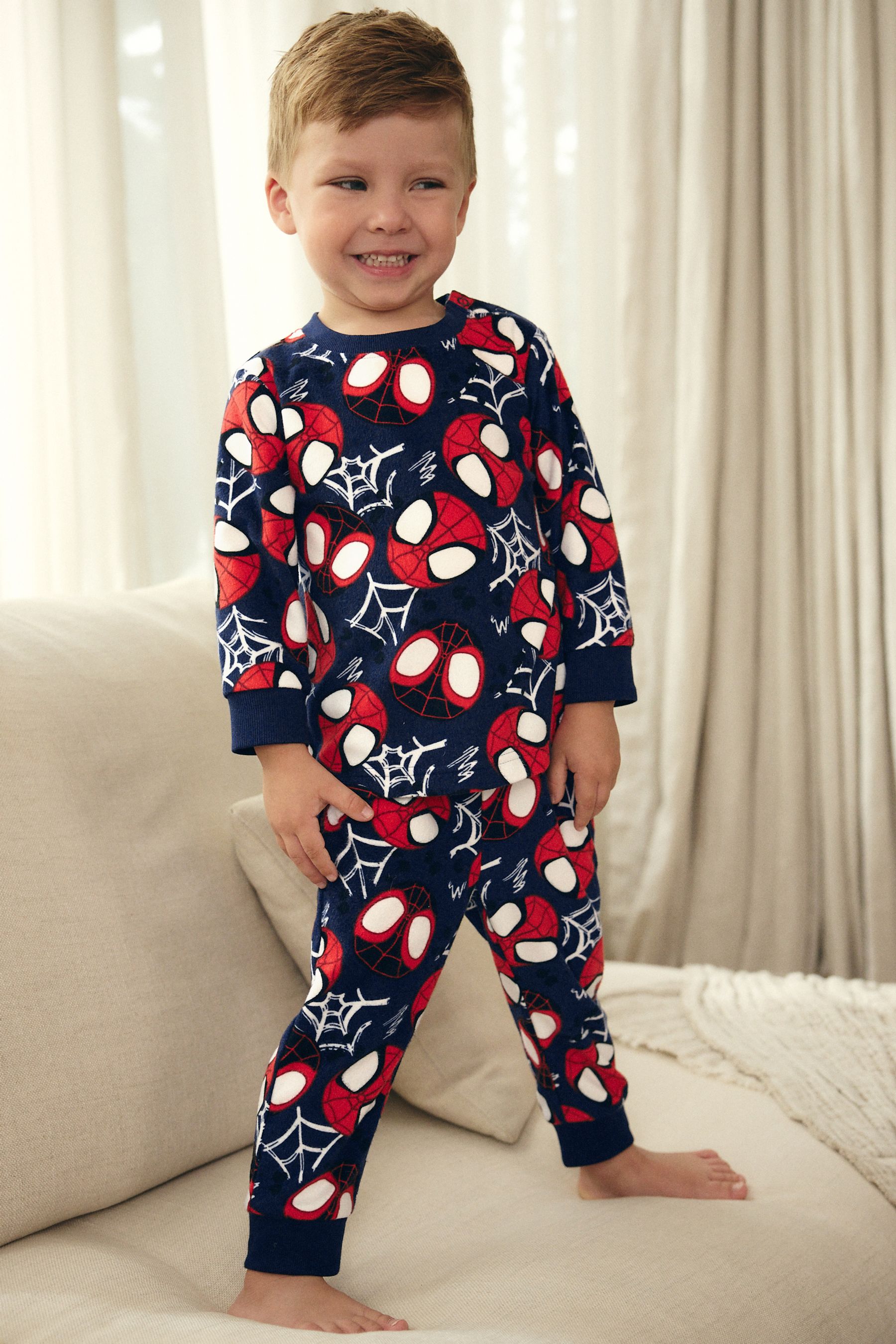 Buy Red Navy Spiderman Single Soft Touch Fleece with Elastane 12mths 10yrs from the Next UK online shop