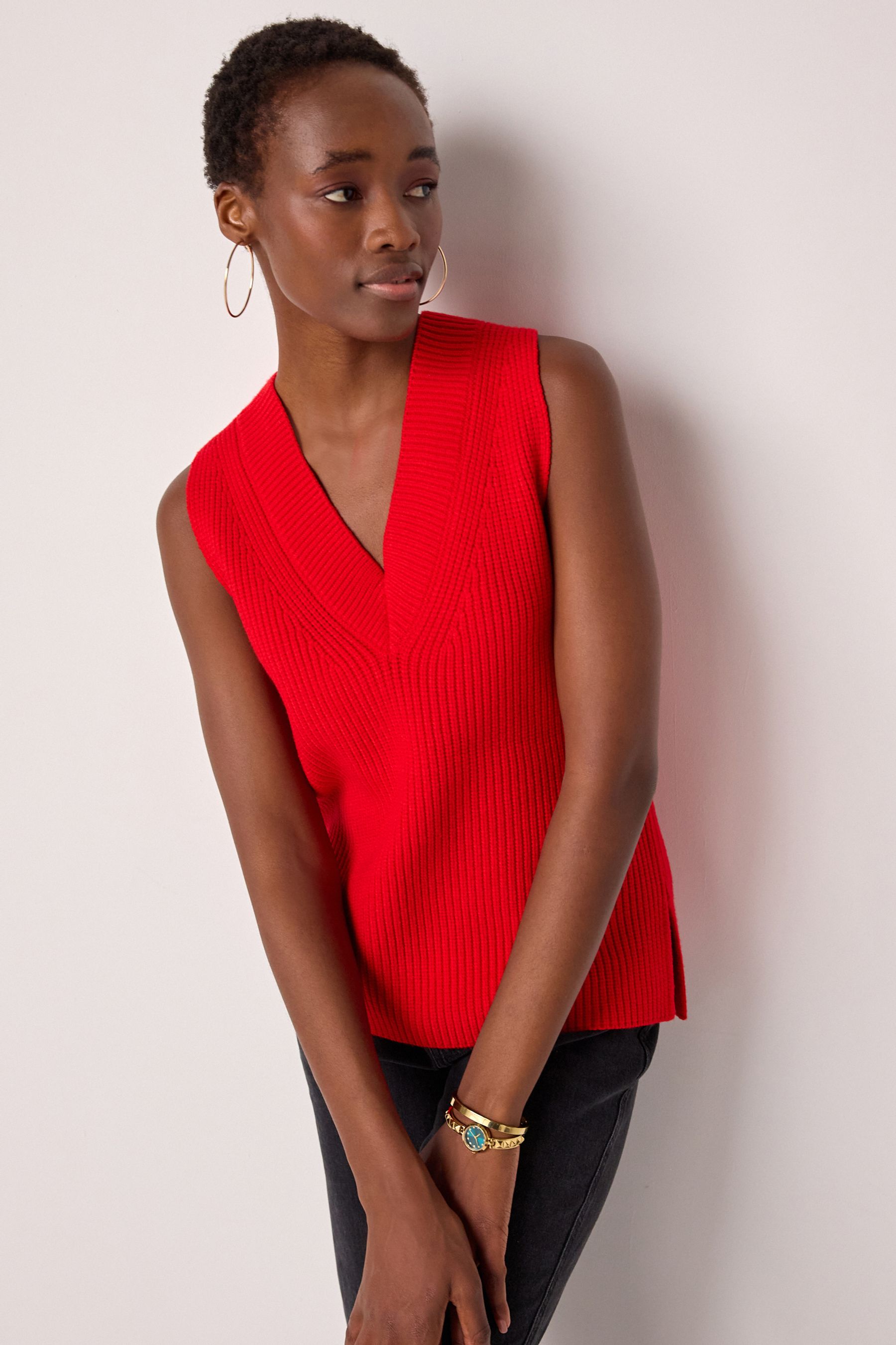 Longline sleeveless vest deals