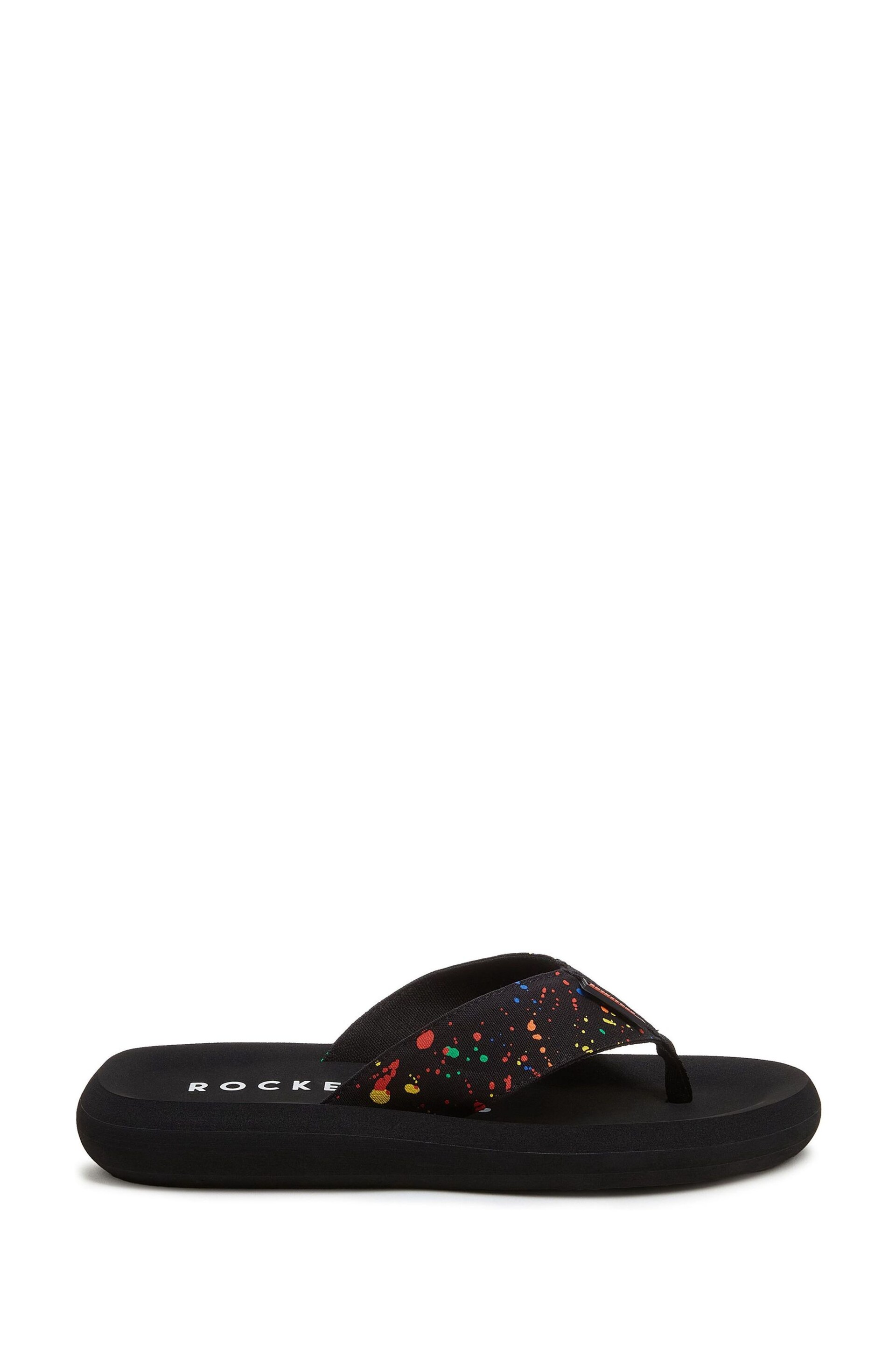 Rocket Dog Spotlight Splash Canvas Cotton Black Sandals - Image 1 of 7