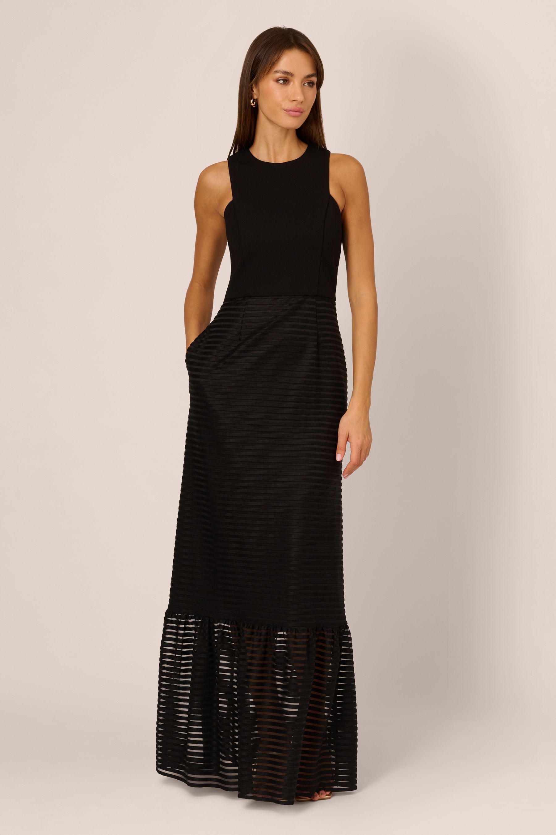 Buy Adrianna By Adrianna Papell Shadow Stripe Gown from Next USA