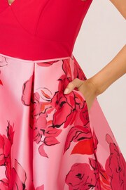 Adrianna Papell Pink Printed Midi Dress - Image 5 of 7