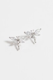 Jon Richard Silver Tone Cubic Zirconia Crystal Dragonfly Stud Earrings - Image 2 of 2