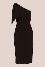 Adrianna Papell One Shoulder Bow Black Midi Dress - Image 6 of 7