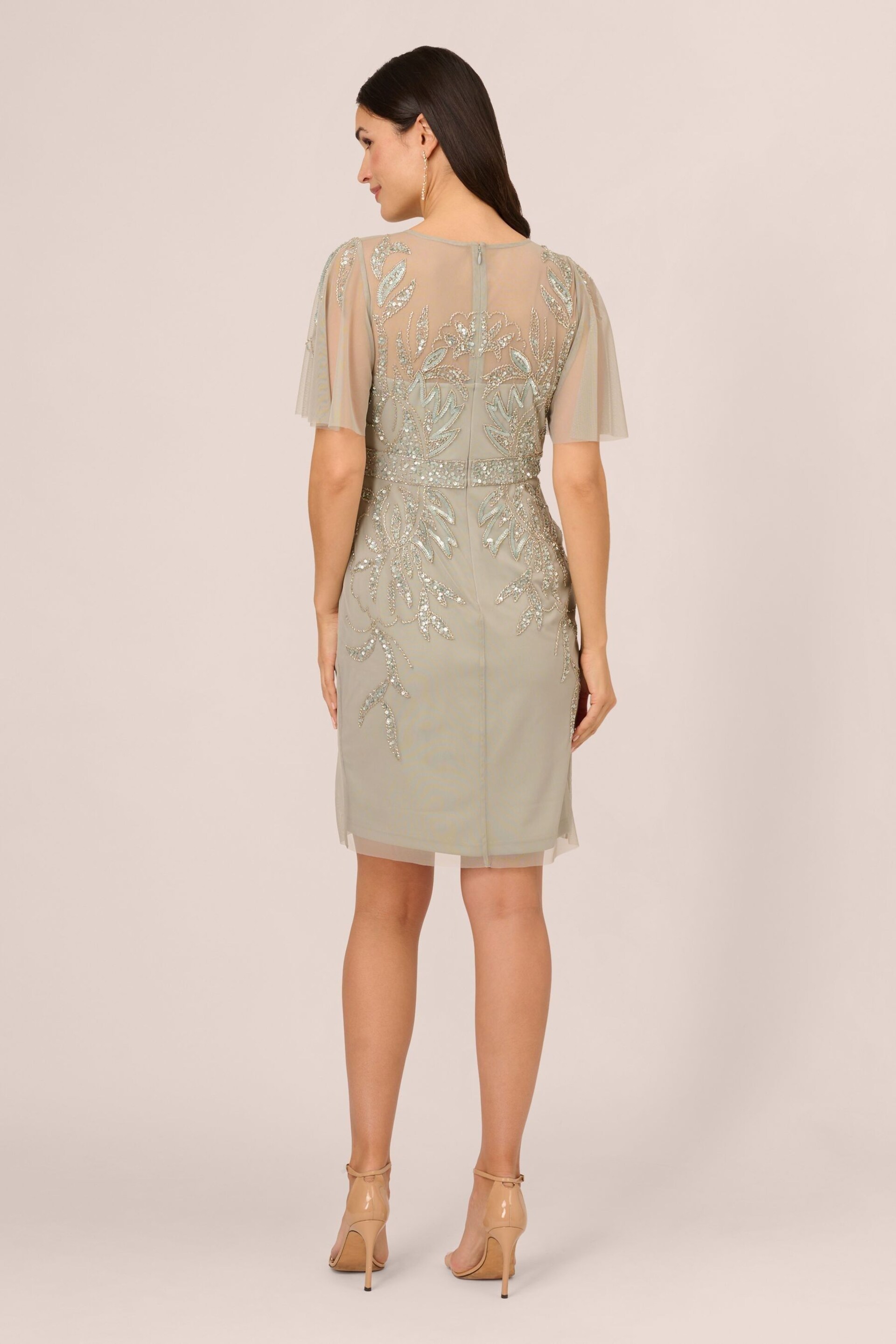 Adrianna Papell Cream Studio Beaded Cocktail Dress - Image 2 of 6