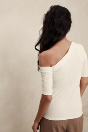 Banana Republic Cream Asymmetrical Wool-Blend Top - Image 2 of 4