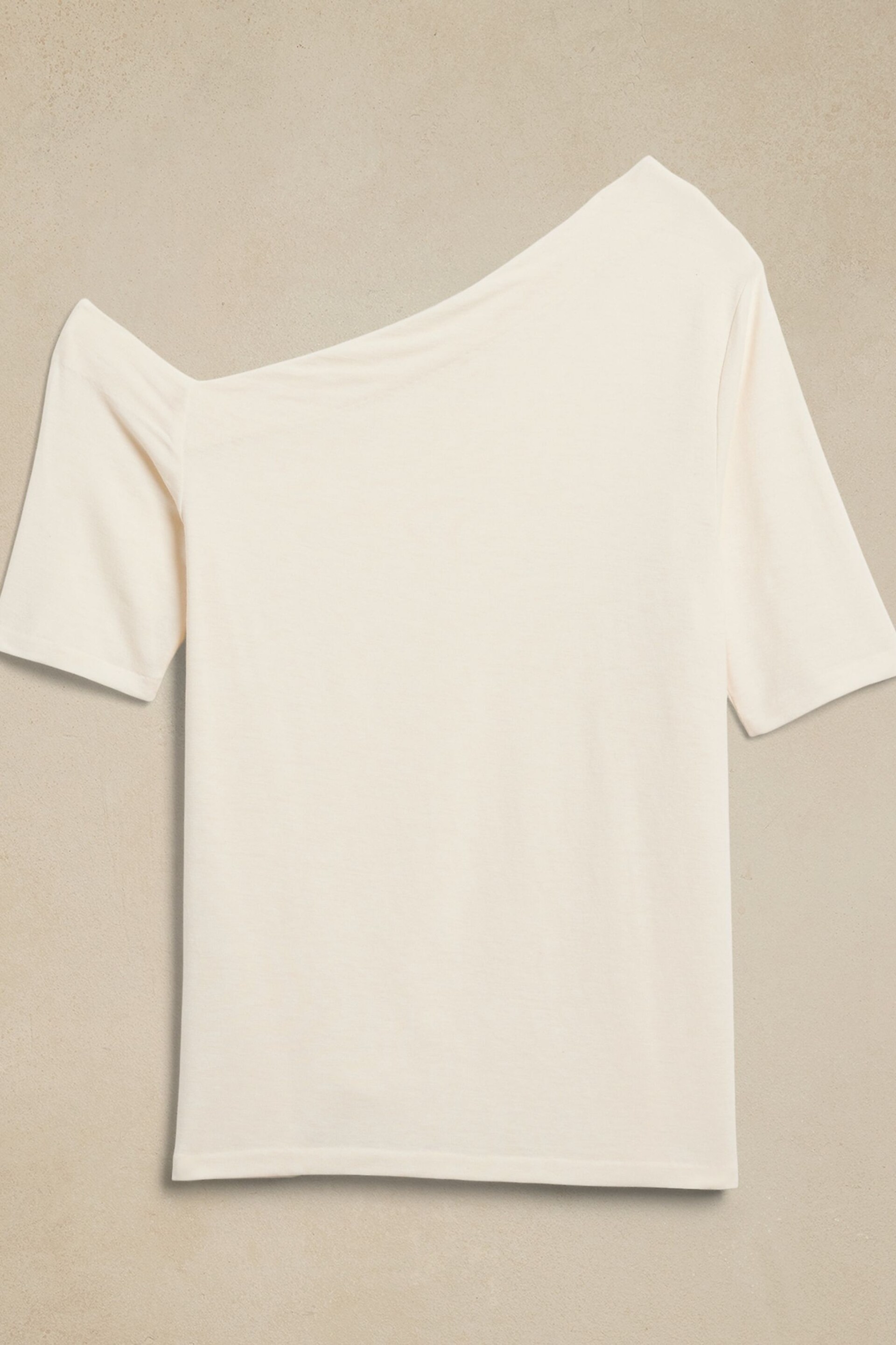 Banana Republic Cream Asymmetrical Wool-Blend Top - Image 4 of 4