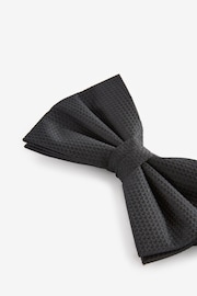 Black Textured Silk Bow Tie - Image 2 of 4