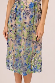 Adrianna Papell Blue Embroidered Fit And Flare Dress - Image 5 of 7