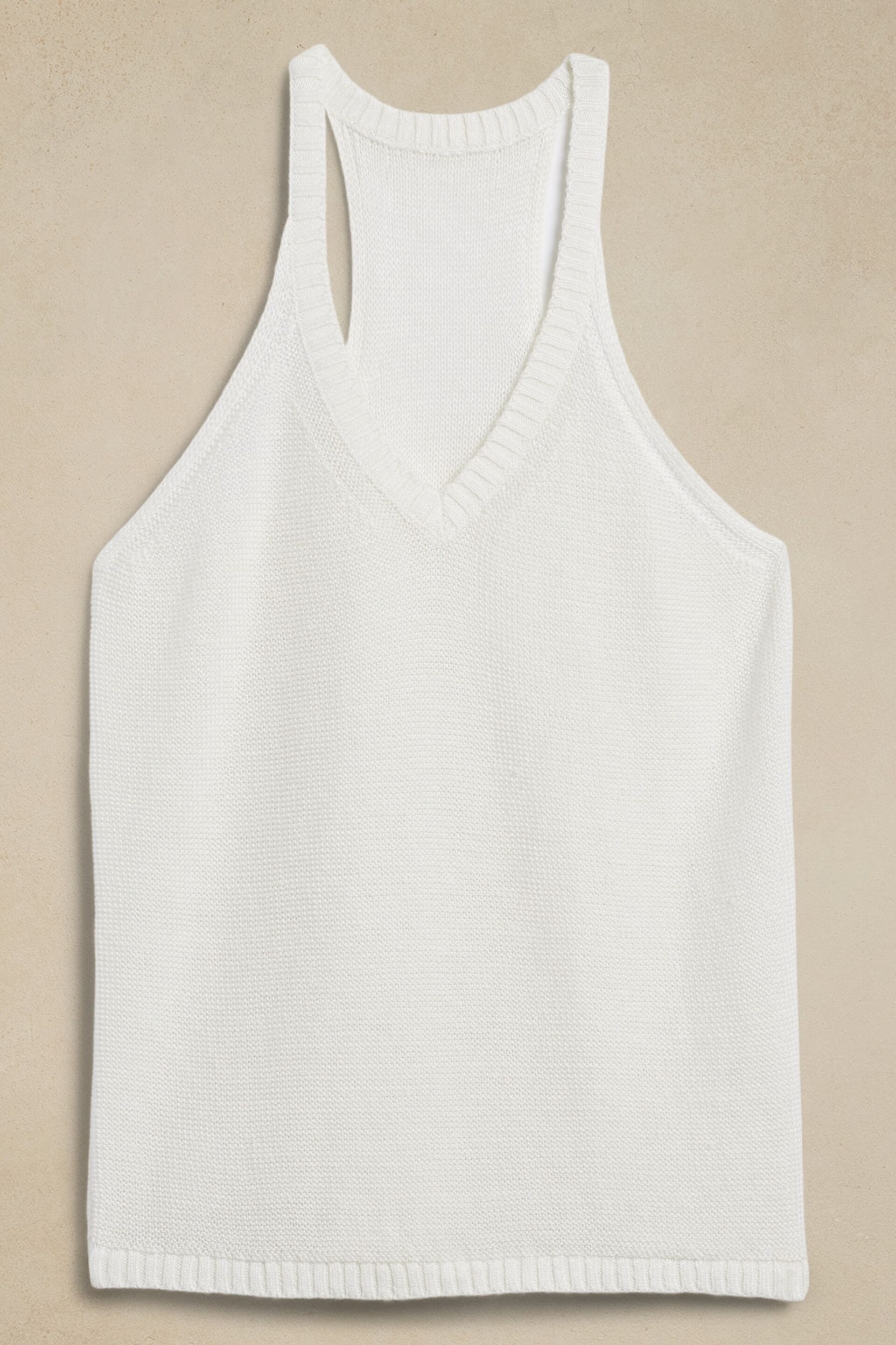 Banana Republic White Teia Linen Tank Top - Image 4 of 4