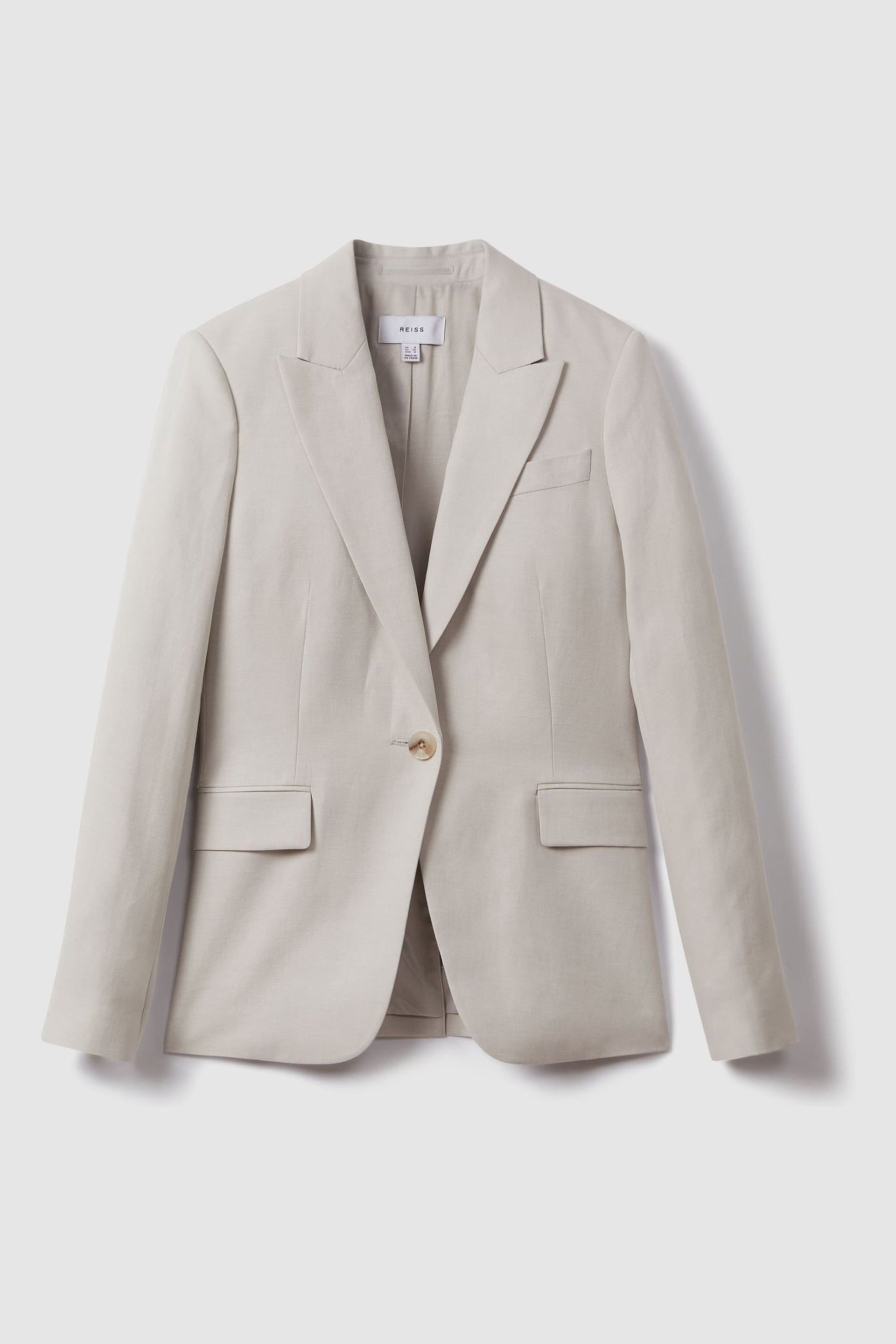 Reiss Light Grey Farrah Single Breasted Suit Blazer with TENCEL™ Fibers - Image 2 of 6