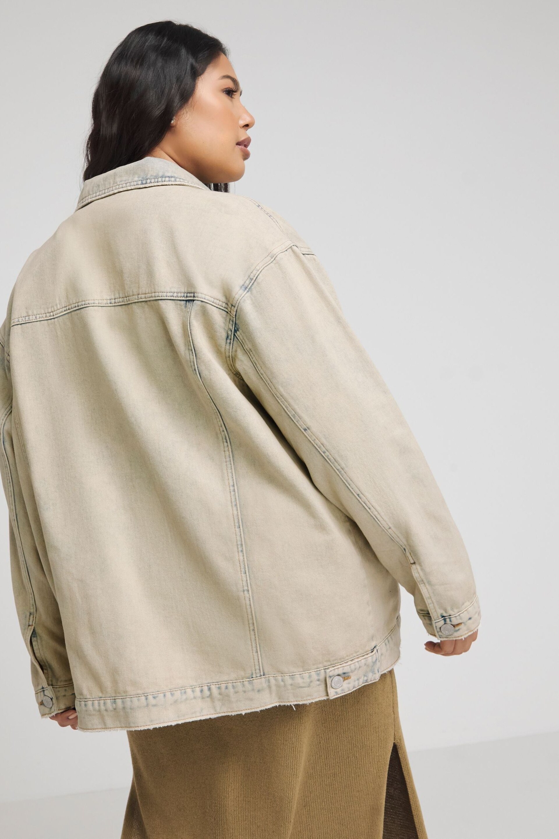 Simply Be Natural Boyfriend Vintage Wash Denim Jacket - Image 2 of 5