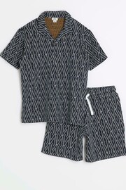 River Island Blue Boys Geo Texture Polo Set - Image 3 of 6