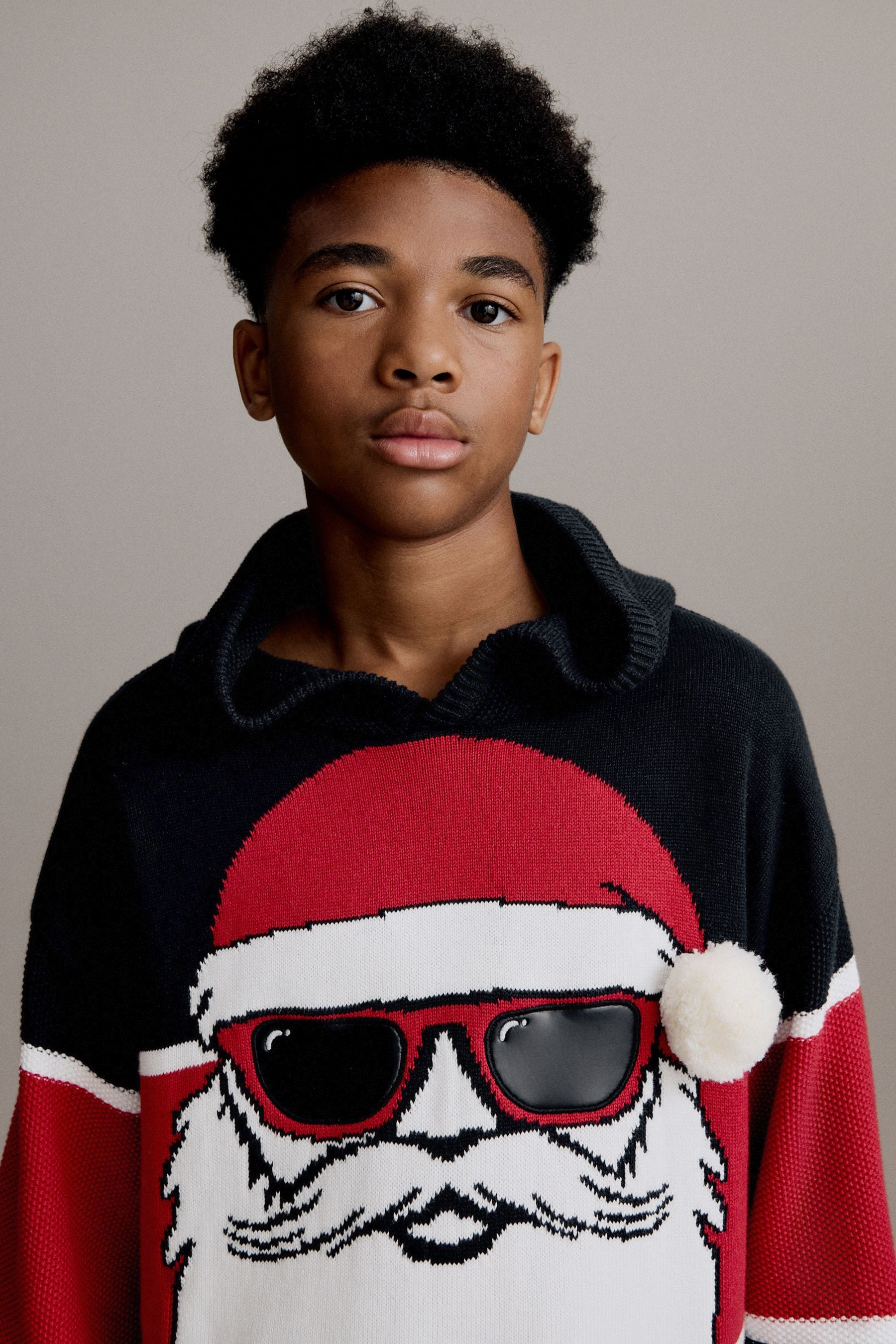 Buy Santa Colourblock Hooded 100 Cotton Christmas Jumper 3 16yrs from the Next UK online shop