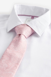 White/Pink Paisley Regular Fit Occasion Shirts And Ties Pack - Image 3 of 8