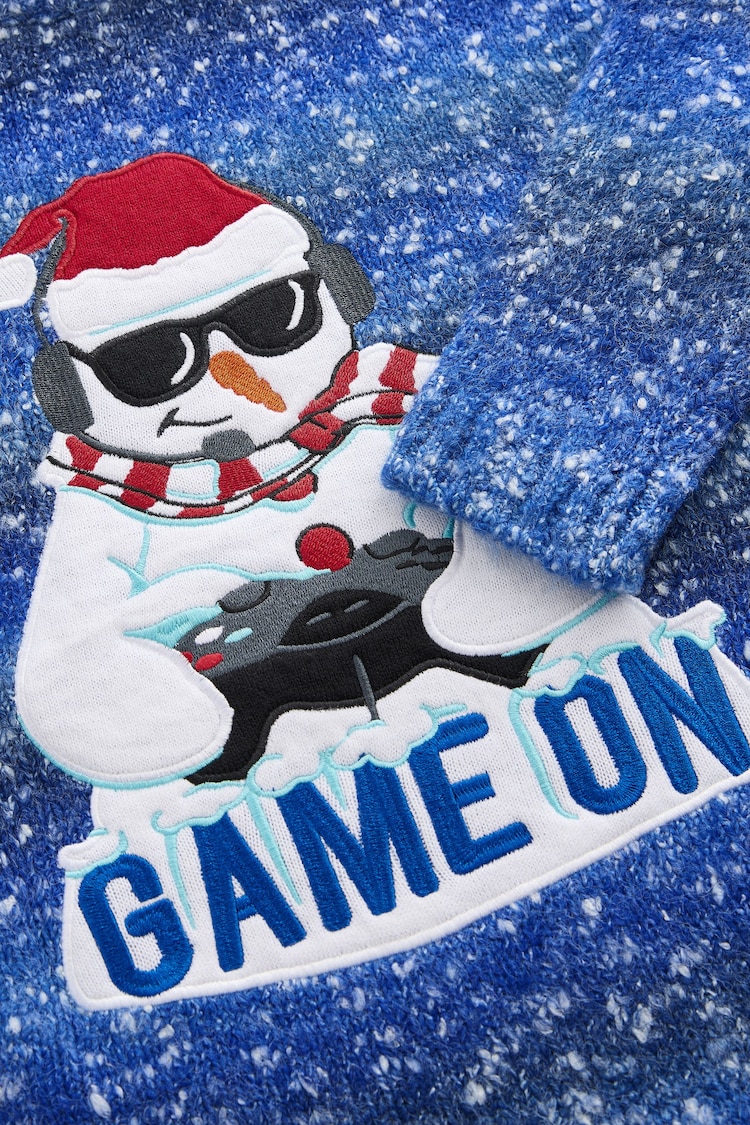 Blue Gaming Snowman Christmas Jumper (3-16yrs) - Image 5 of 5