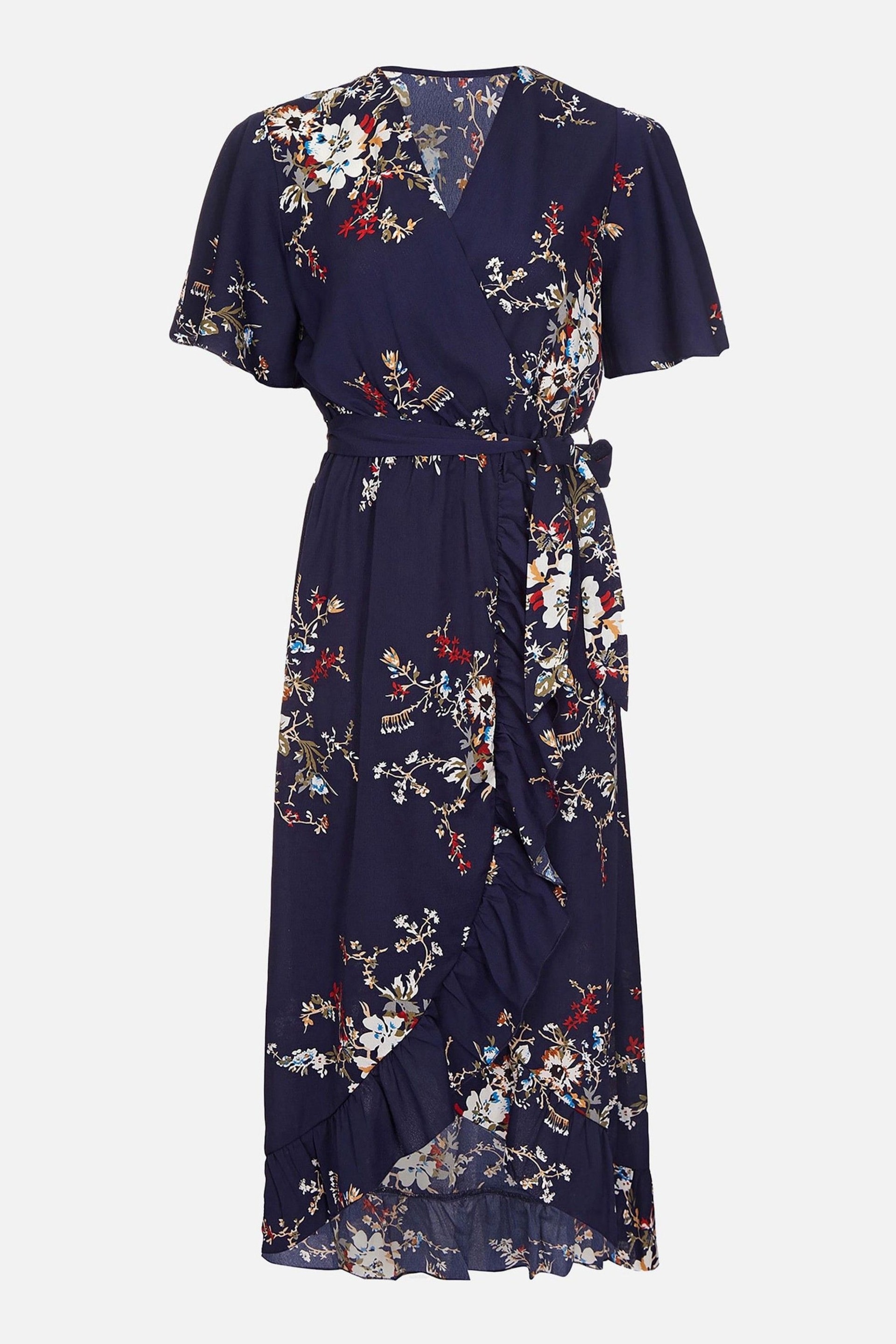 Mela Blue Floral Short Sleeve Maxi Dress - Image 4 of 4