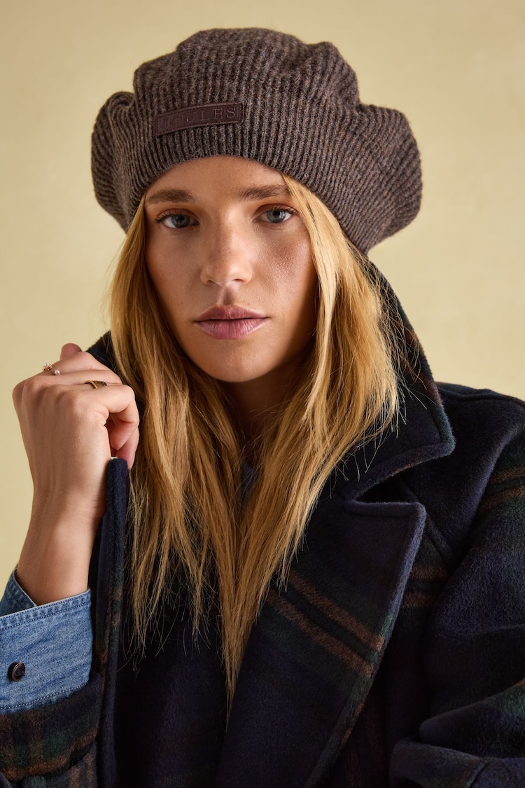 Joules Joelle Brown Knitted Beret - Image 1 of 5