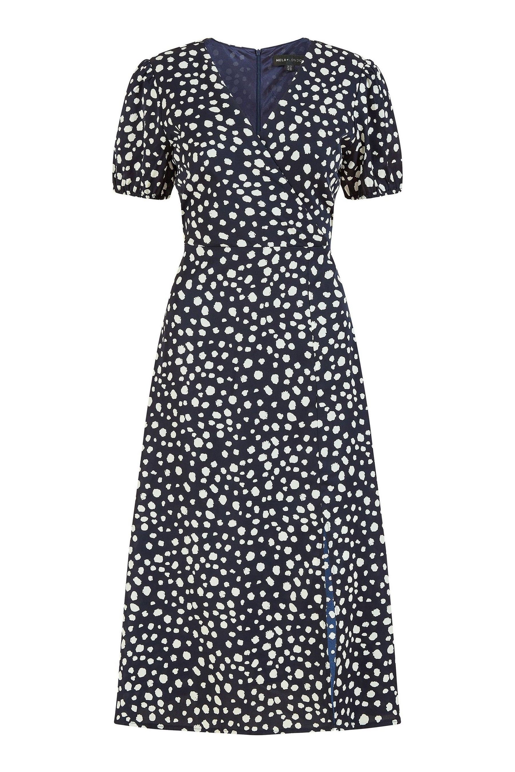 Buy Mela Blue Spot Midi Tea Dress from Next Luxembourg