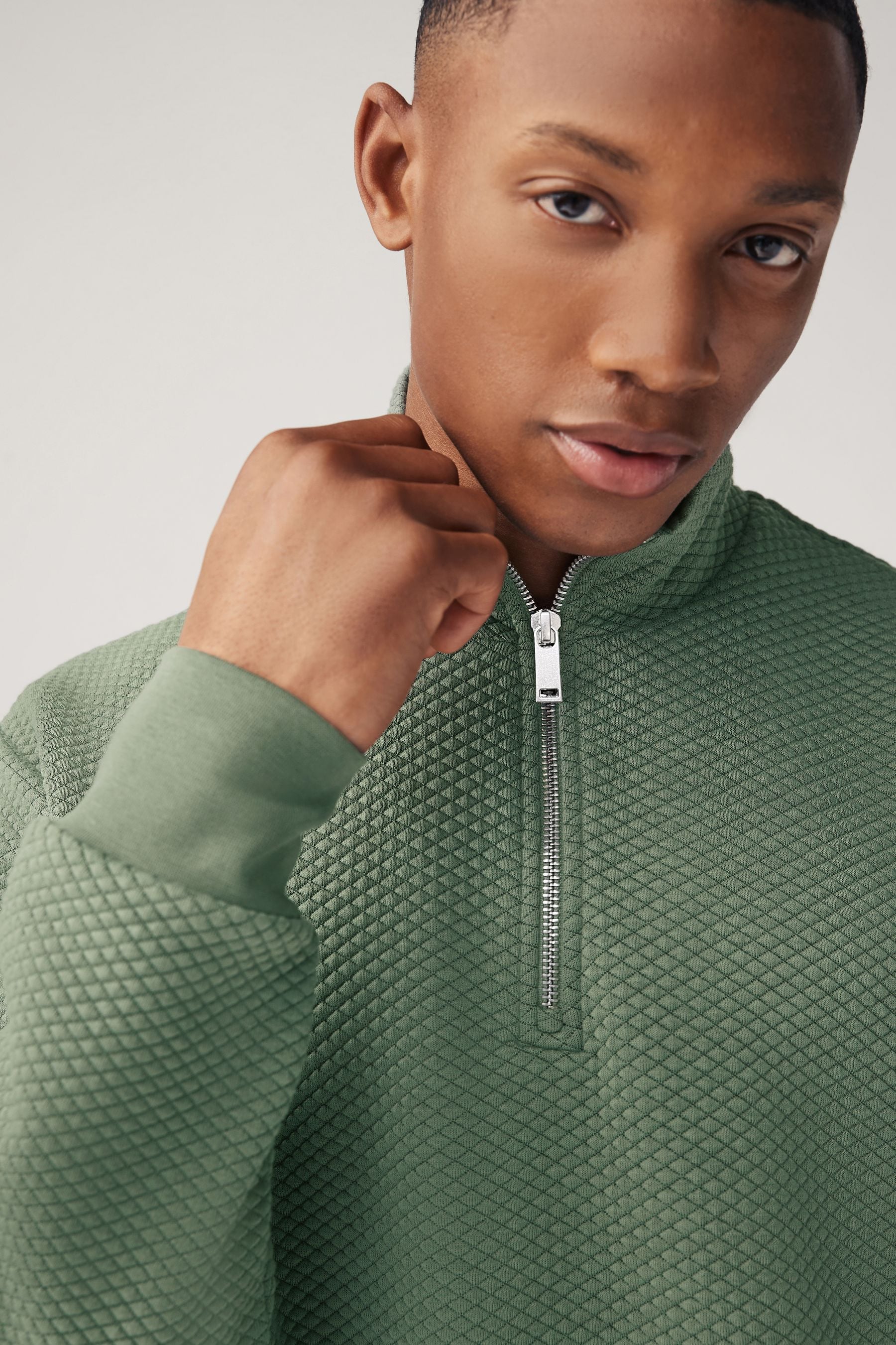 Crew neck zipper best sale