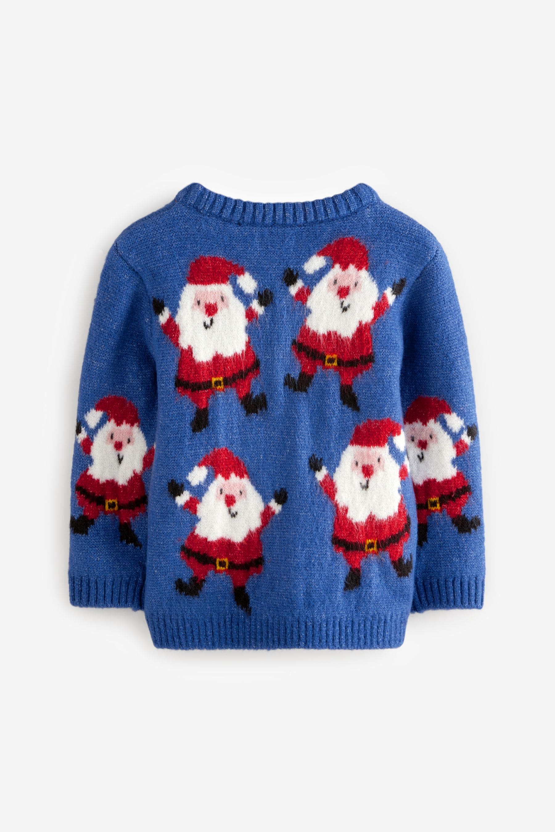 Blue Santa Christmas Crew Neck Jumper 3mths 7yrs