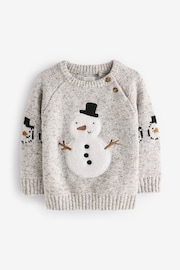 Grey Snowman Christmas Crew Neck Jumper (3mths-7yrs) - Image 5 of 7