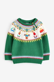 Green Characters Christmas Crew Neck Jumper (3mths-7yrs) - Image 5 of 7