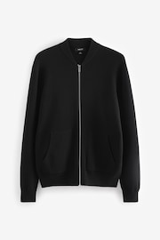 Black Bomber Zip Through 100% Cotton Premium Zip Through Jumper - Image 7 of 9