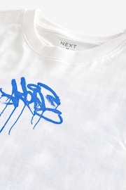 White Graffiti Back Print T-Shirt - Image 7 of 8