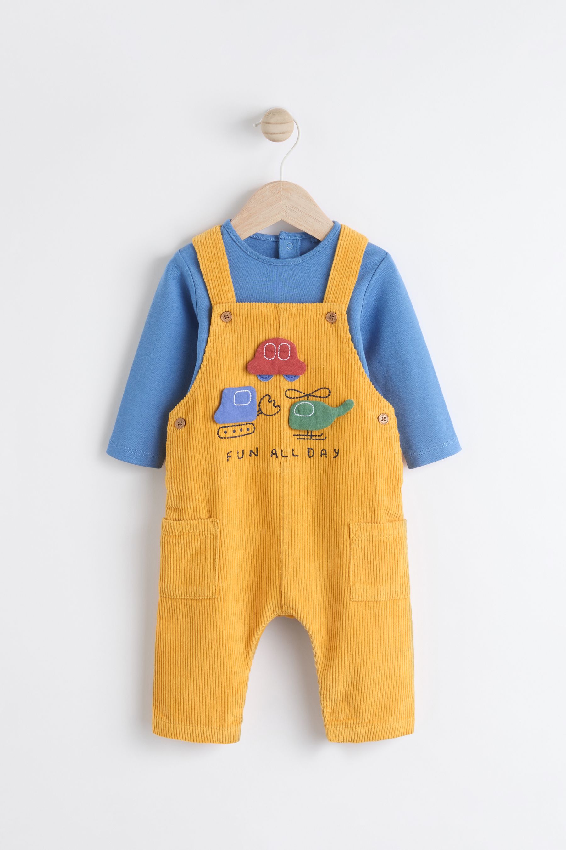 Buy Bright Transport Cord 100 Cotton Baby Dungarees and Bodysuit Set 0mths 2yrs from Next Taiwan