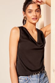 Friends Like These Black Sleeveless Cowl Neck Cami Vest - Image 2 of 4