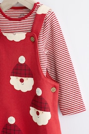 Red Santa Baby Jersey Dungarees And Bodysuit Set (0mths-2yrs) - Image 4 of 8