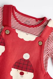 Red Santa Baby Jersey Dungarees And Bodysuit Set (0mths-2yrs) - Image 5 of 8