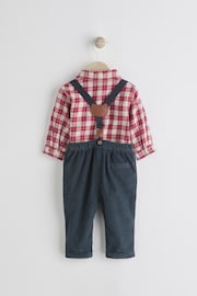 Red Check Baby Shirt Trousers and Braces 4 Piece Set (0mths-2yrs) - Image 2 of 14