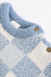 Blue Checkerboard Baby Knitted Jumper and Leggings Set (0mths-2yrs) - Image 11 of 12