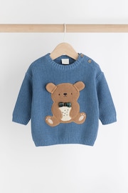 Blue Bear Baby Knitted 100% Cotton Top and Leggings Set (0mths-2yrs) - Image 3 of 9