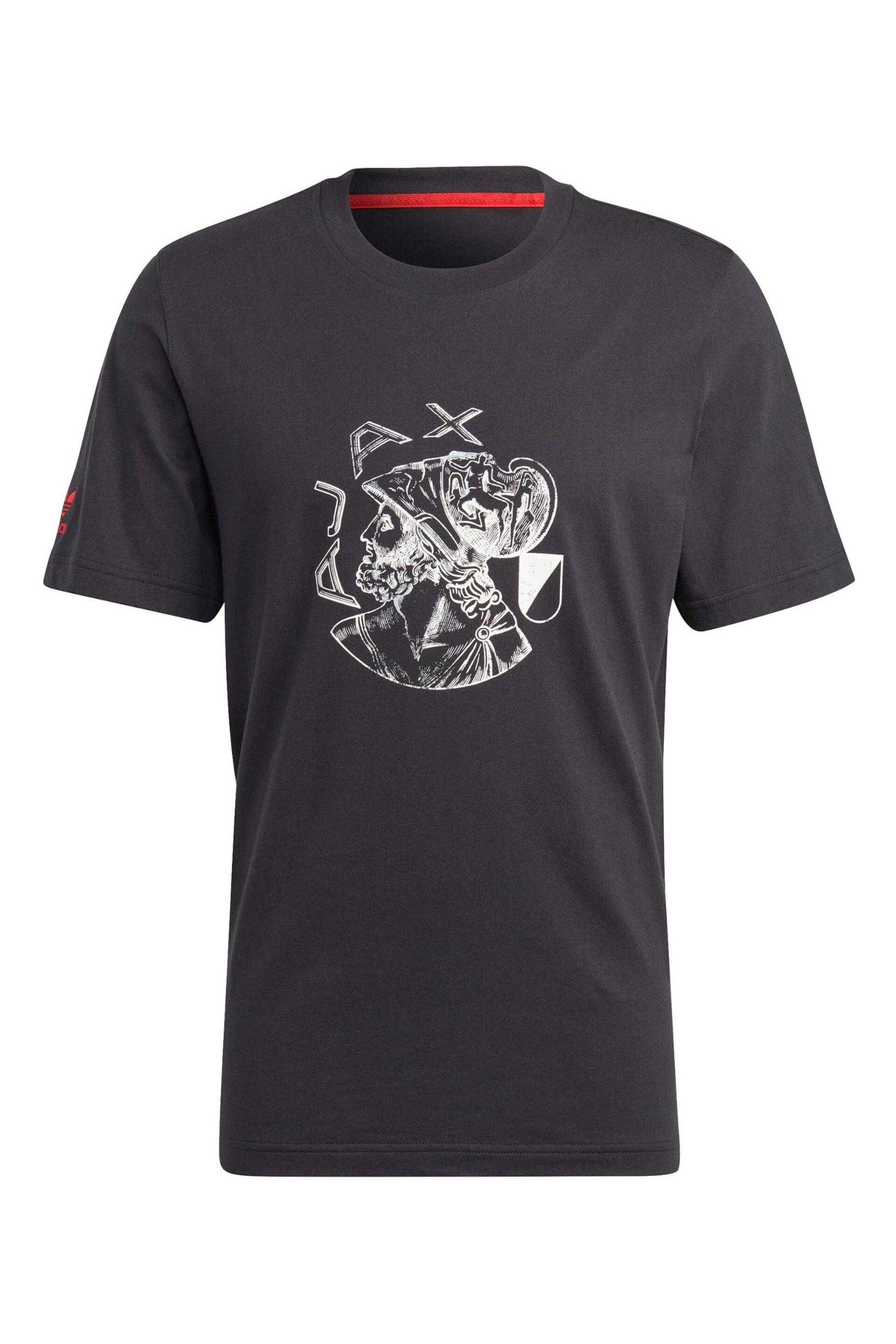 adidas Black Ajax x Originals Crest T-Shirt - Image 3 of 3